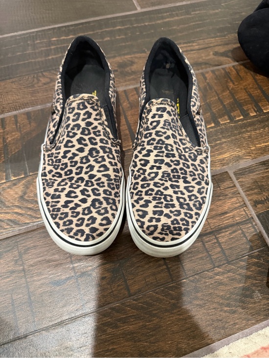 Vans Shoes - Vans Women's Slip-On Leopard Print Flats - Tan/Black